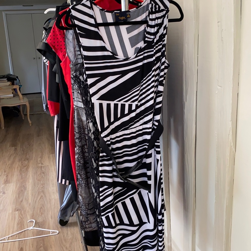 Black and white dress with belt